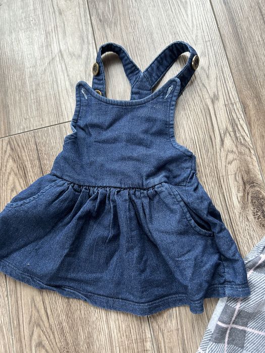 2 szt. Sukienki niemowlęce na szelkach rozm. 68 Next