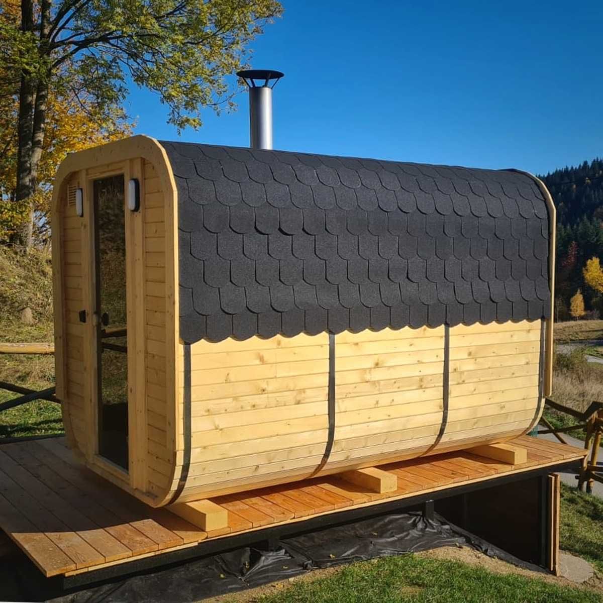 Sauna ogrodowa piec Harvia NOWA PRZEDSIONEK na zamówienie