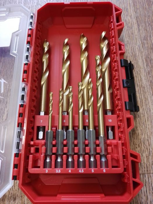 Набір свердл по металу PACKOUT RedHEX HSS-G TiN MILWAUKEE, (10шт)