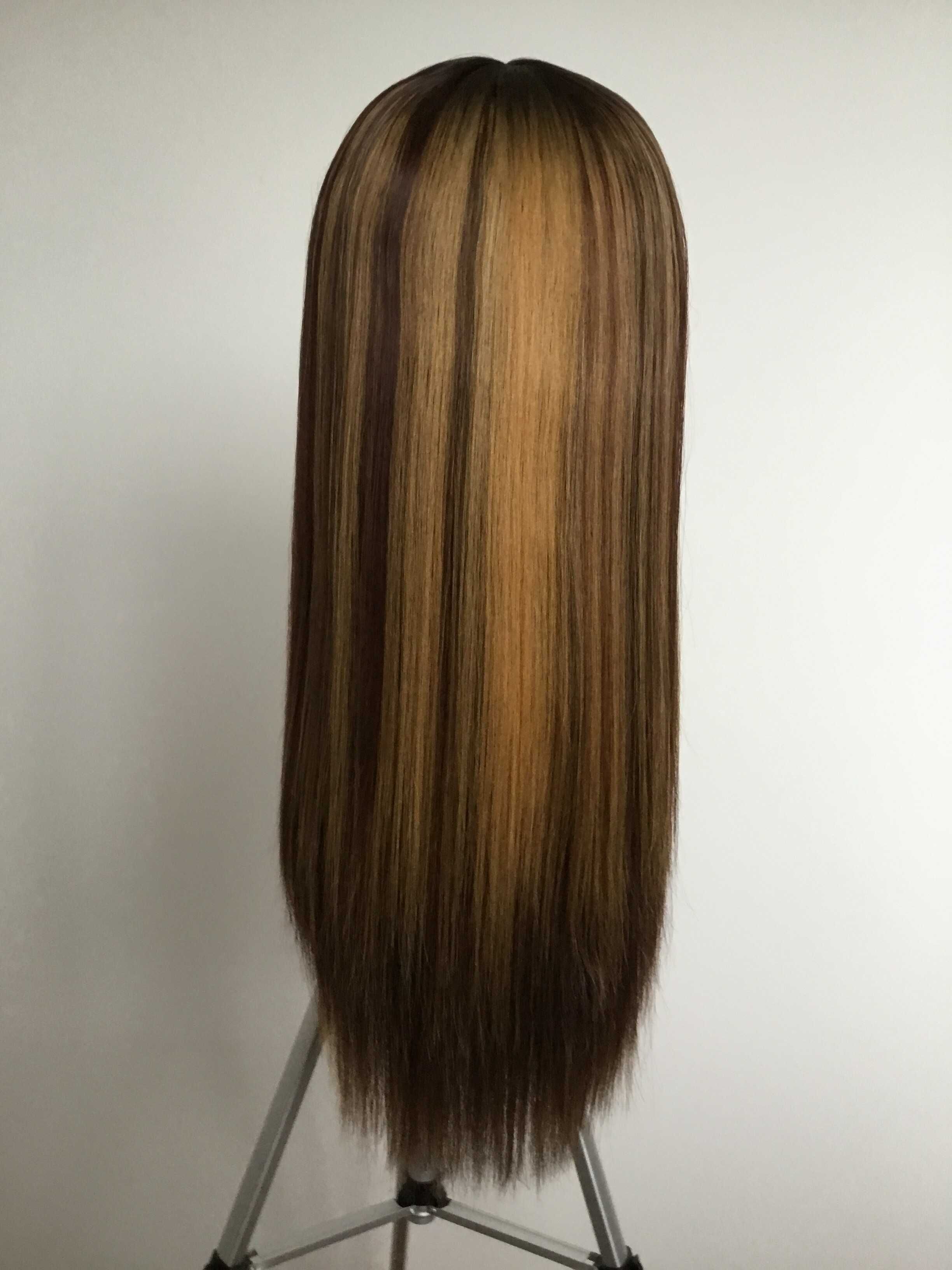 peruka syntetyczna włosy proste baleyage 60 cm