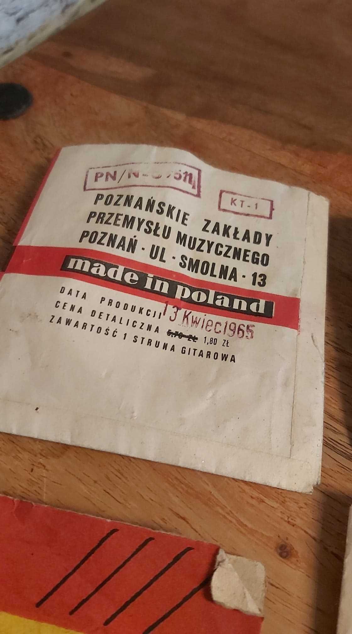 Struny PRL gitarowe Poznań Garbary 1964 rok 7 sztuk. Cena za komplet !