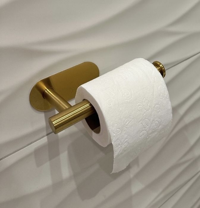 Uchwyt na papier toaletowy ścienny metalowy złoty LOFT