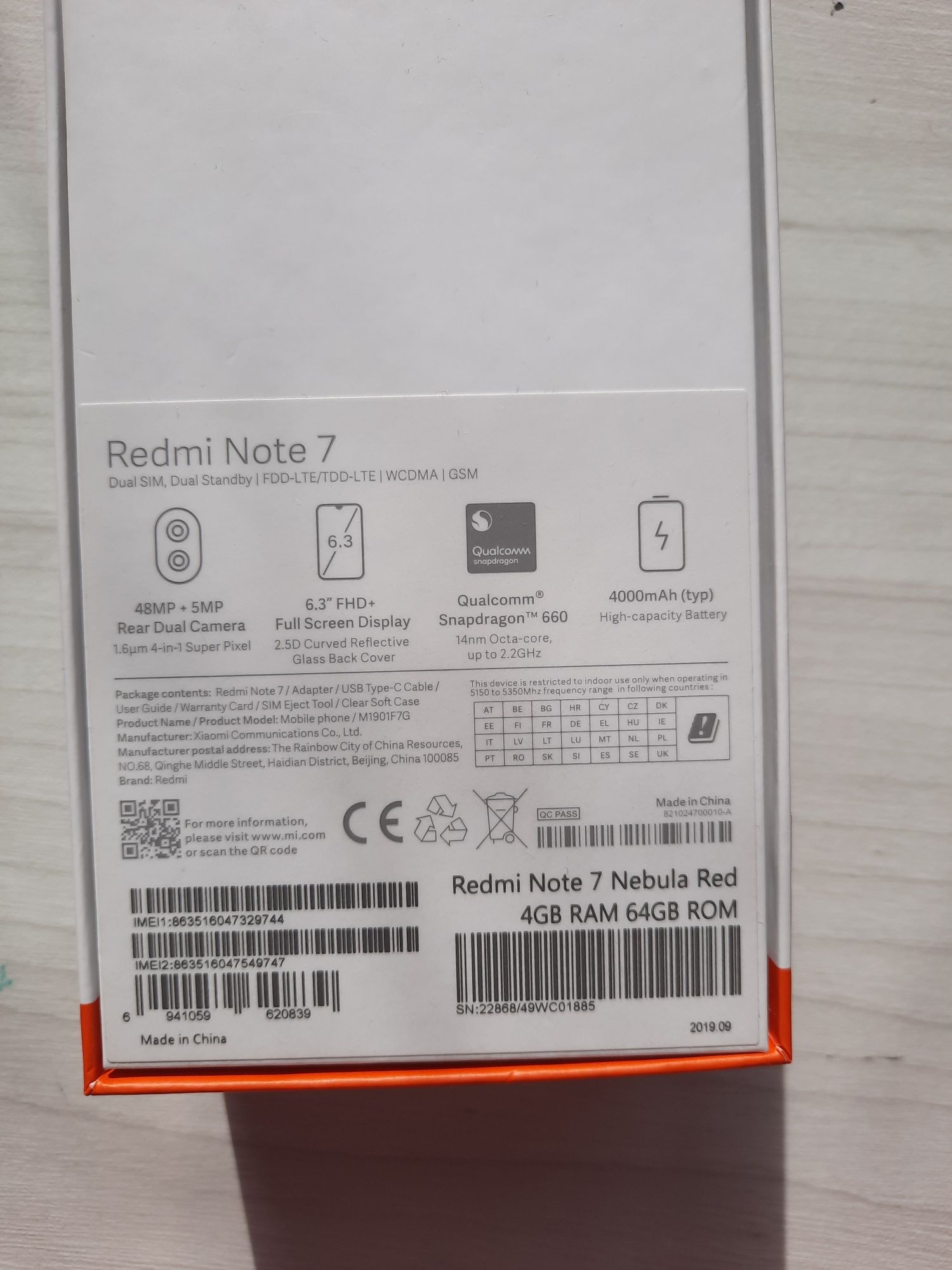 Смартфон Xiaomi Redmi Note 7 4/64GB