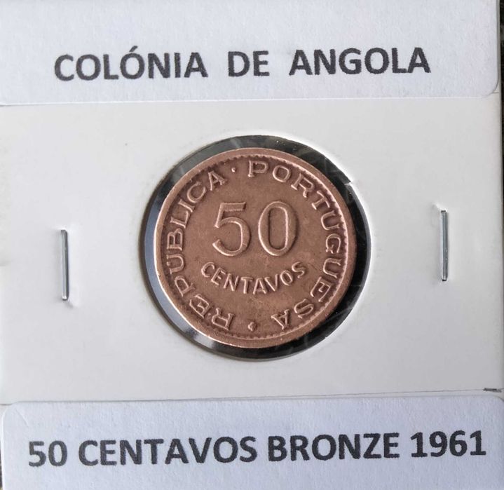 4 Moedas Portuguesas de 50 Centavos Ex Colónia Ultramarina de Angola