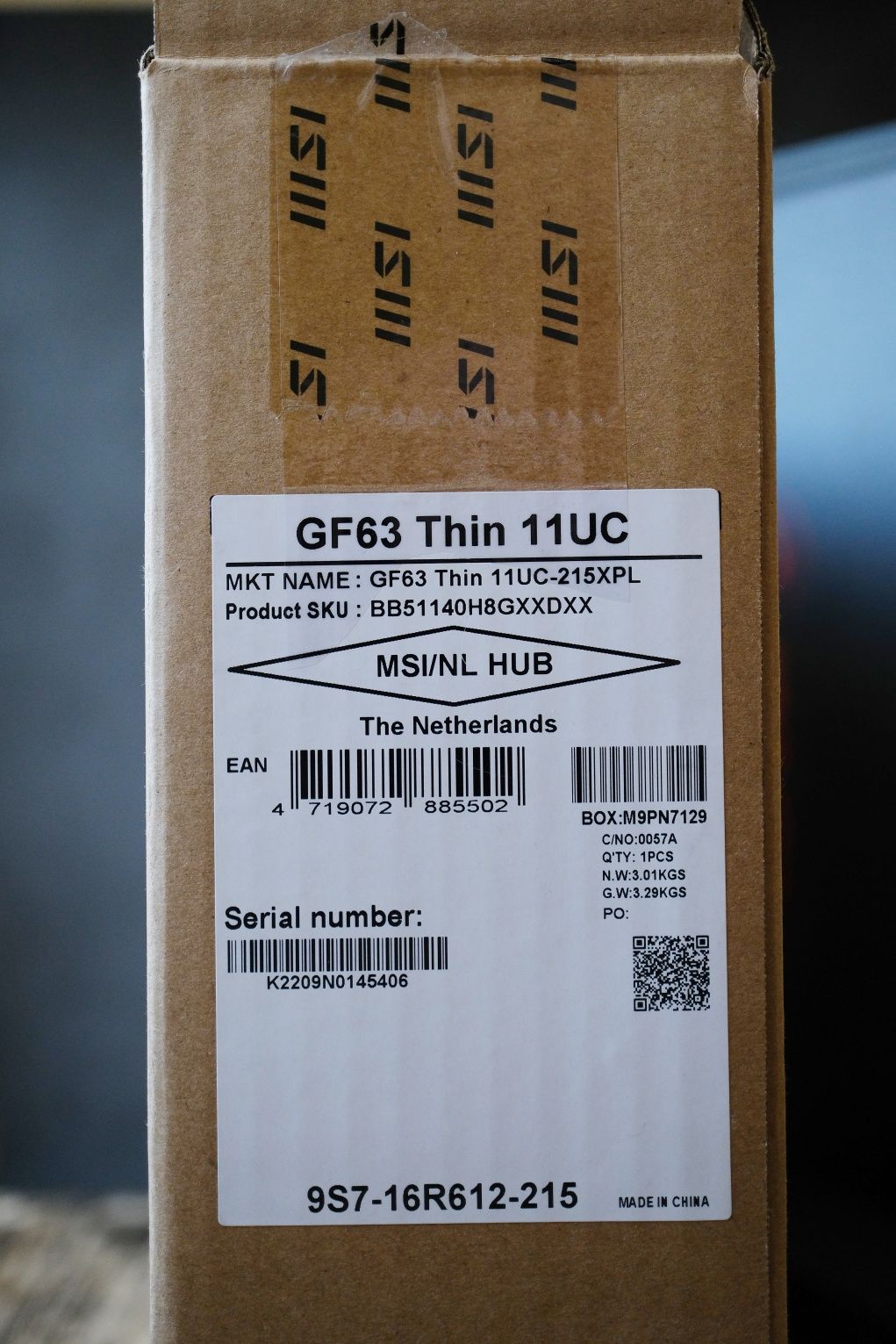 Ноутбук msi gf 63 thin 11uc