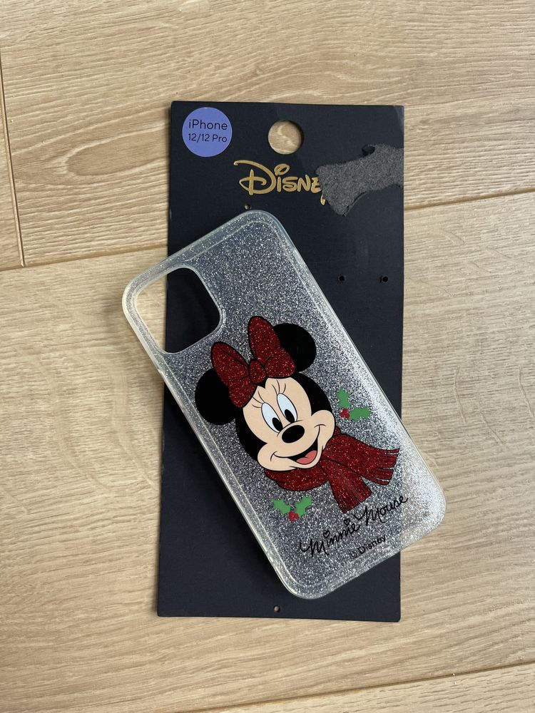 Disney Minnie case etui iphone 12 pro silikonowy brokat świąteczny