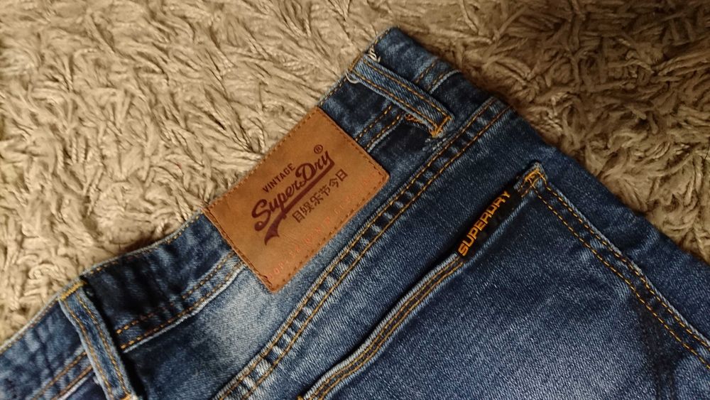 Spodenki Szorty Superdry Jeans Worn Out Cassual Pants Navy 28 - 32