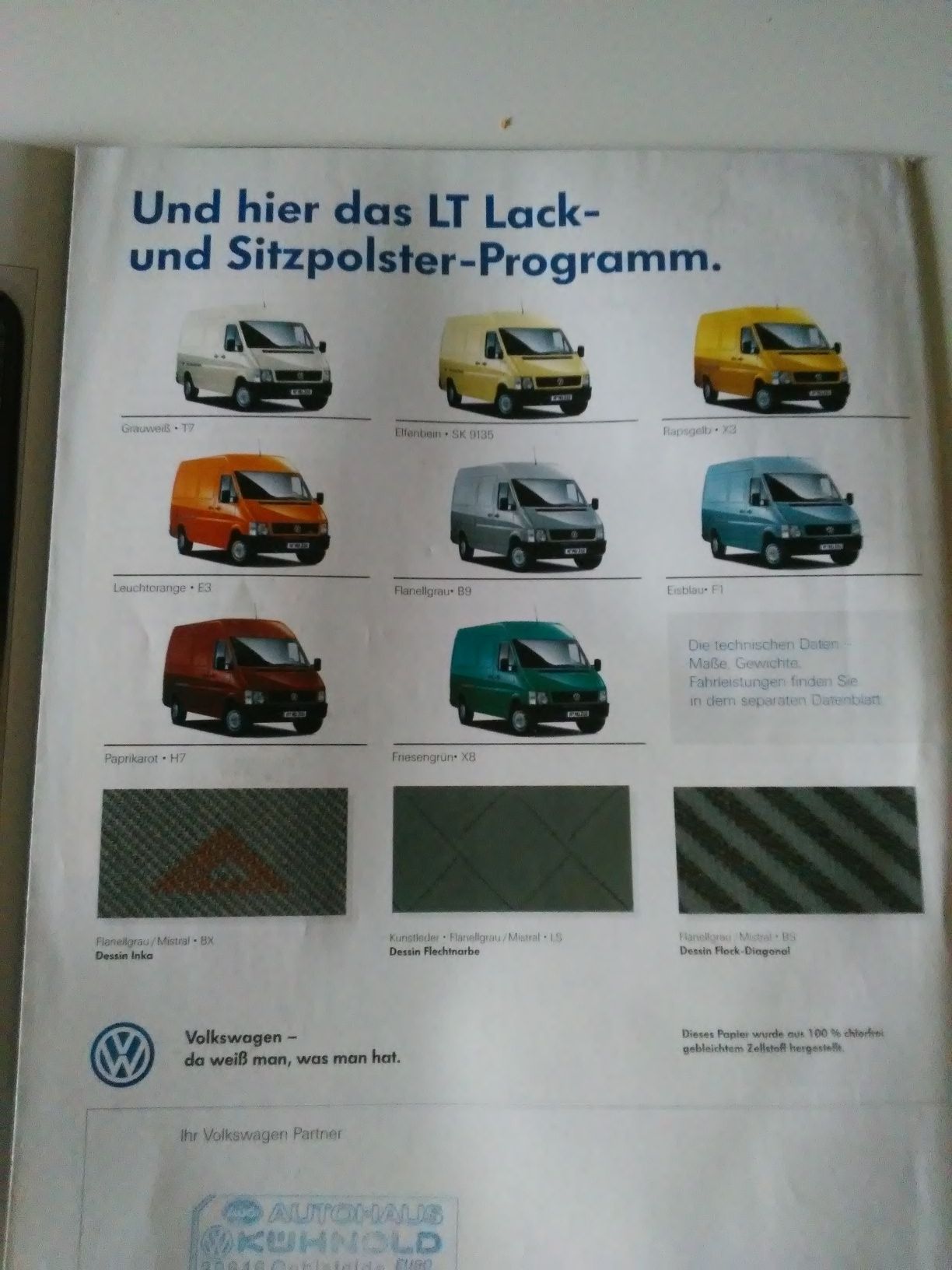 Prospekt samochodowy Volkswagen LT