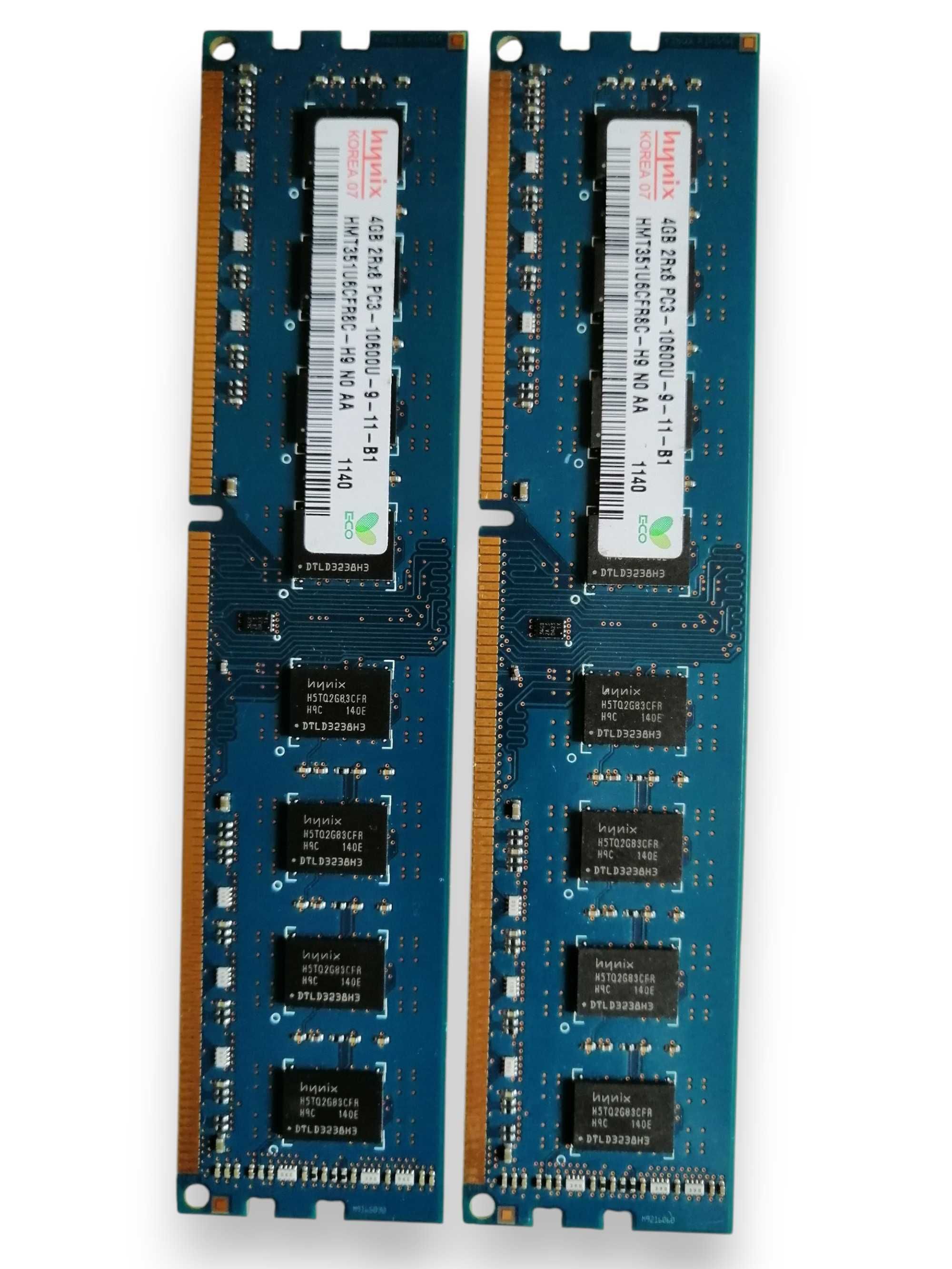 DDR3 4GB x2 Hynix 1333MHz PC3‑10600U – pamięć do PC, sprawna