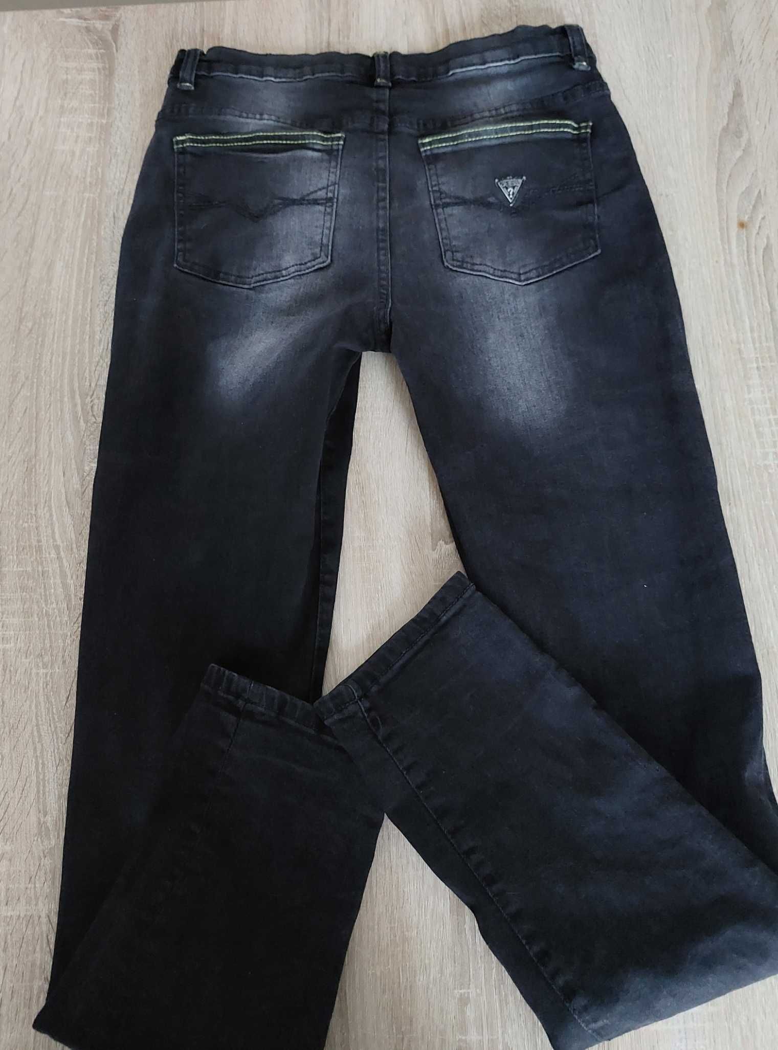 Spodnie chłopięce Guess, 14 l, jeans, czarne, stan idealny