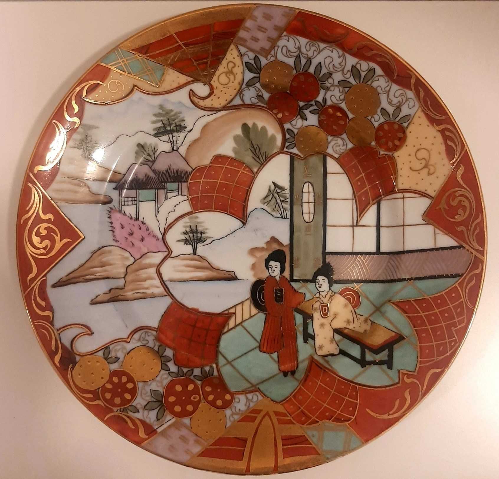 Prato em porcelana Vista Alegre pintado à mão estilo Kutani Japão (2)
