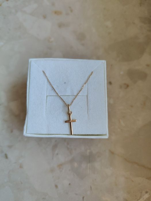 Złoty Łańcuszek dla chłopca na chrzest próba 585, 1.23 gram