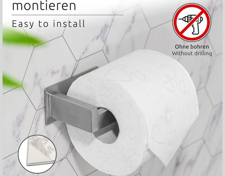 Uchwyt na papier toaletowy samoprzylepny