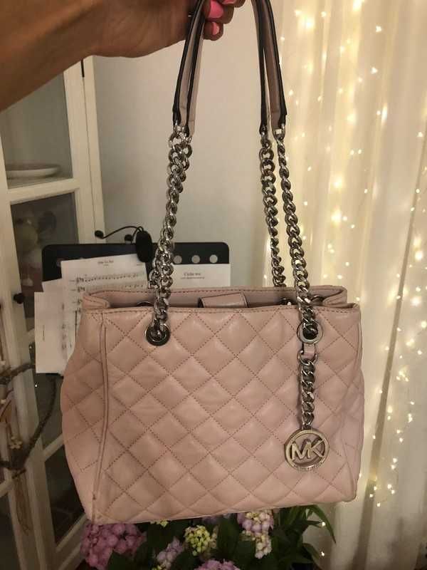 Torebka Michael Kors Susannah mini pudrowy róż skóra !