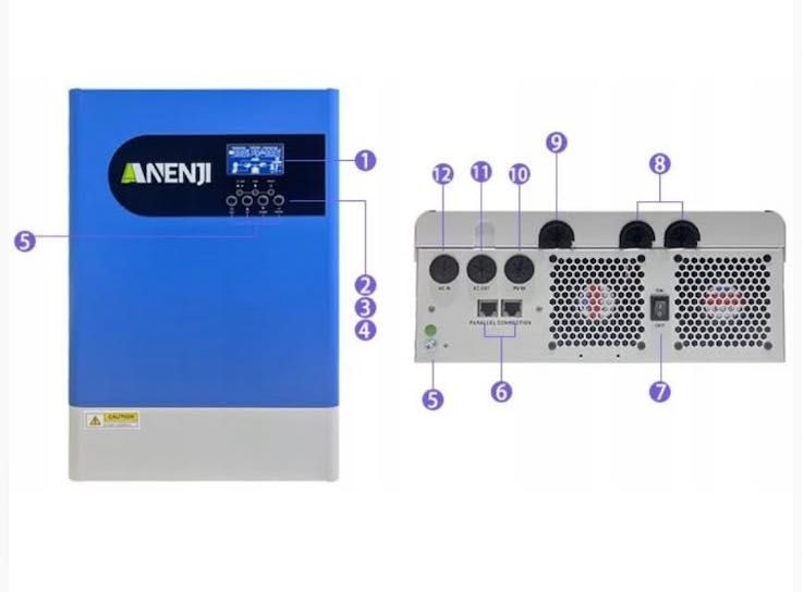 Nowy falownik hybrid offgrid ANENJI HHPII 6.2kW 48V // wersja PARALLEL