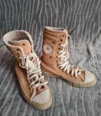 Buty zimowe ocieplane beżowe converse 36.5