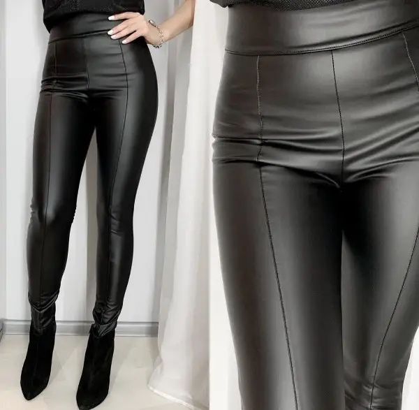 Матові шкіряні лосини/легінси