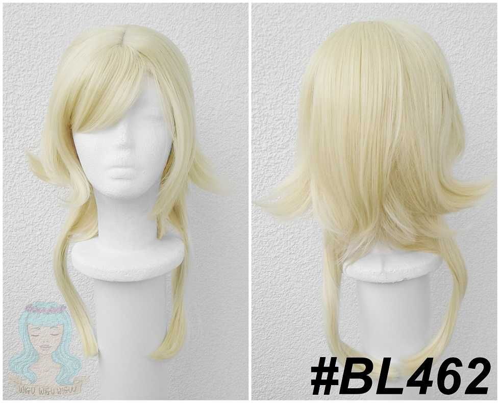 Blond peruka z przedziałkiem grzywką Lumine Genshin Impact cosplay wig