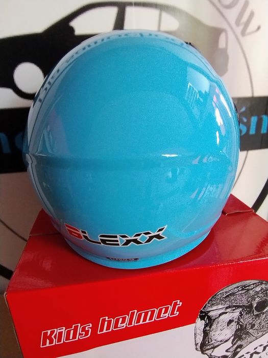 Kask motocyklowy otwarty dziecięcy BLEXX niebieski rozm M Homologacja