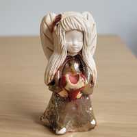 Aniołek figurka anioł szkliwiony ceramiczny hand made