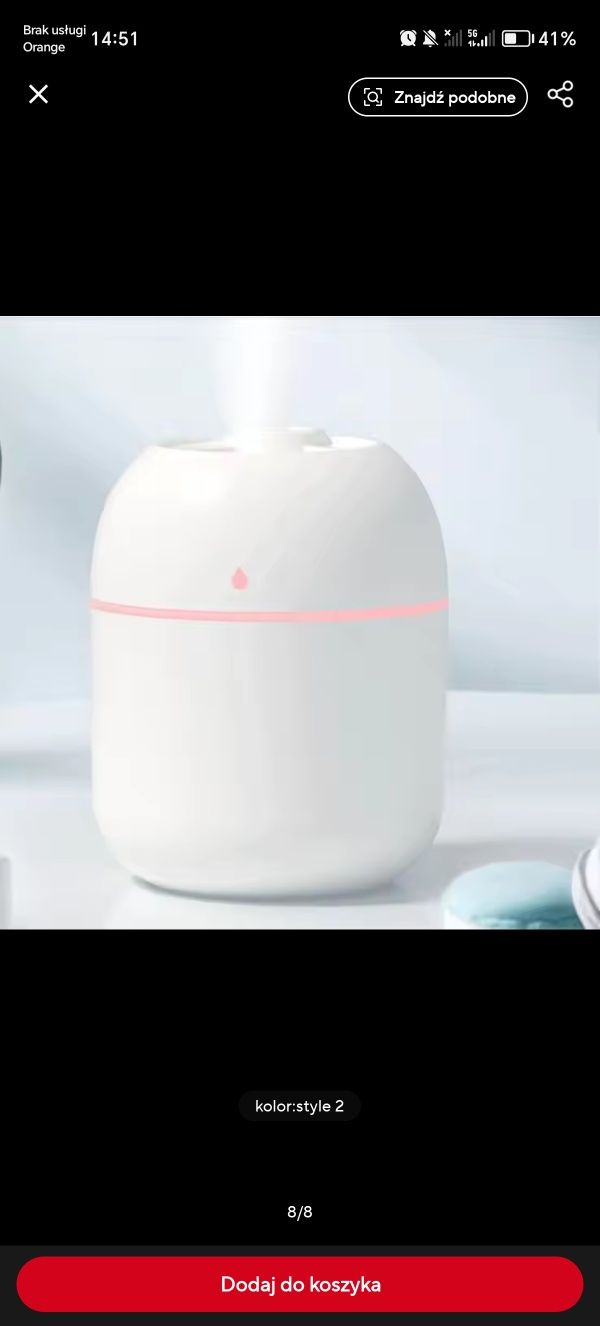 Mini nawilżacz powietrza Aroma dyfuzor olejków z kolorową lampką LED