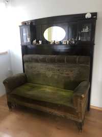 Sofa z nadstawką antyk butelkowa zieleń