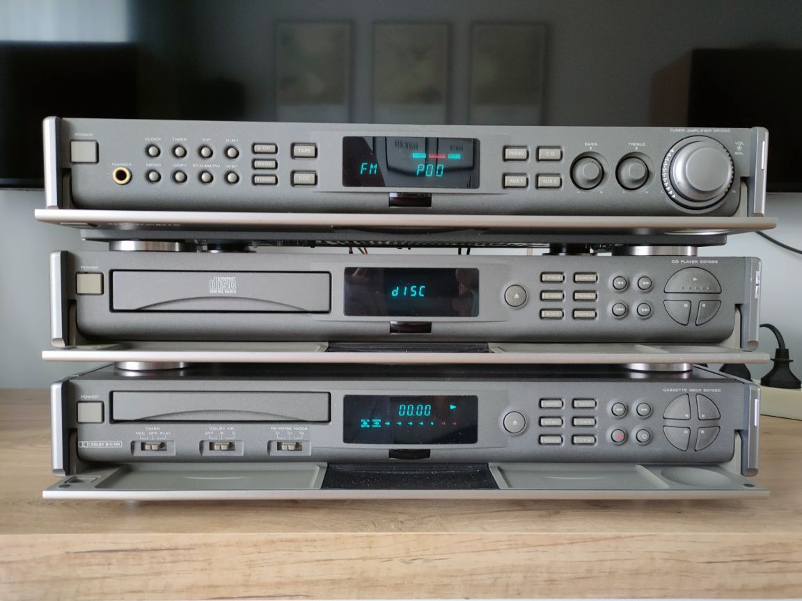 Wieża Marantz Slim 1020. Amplituner, CD i magnetofon.