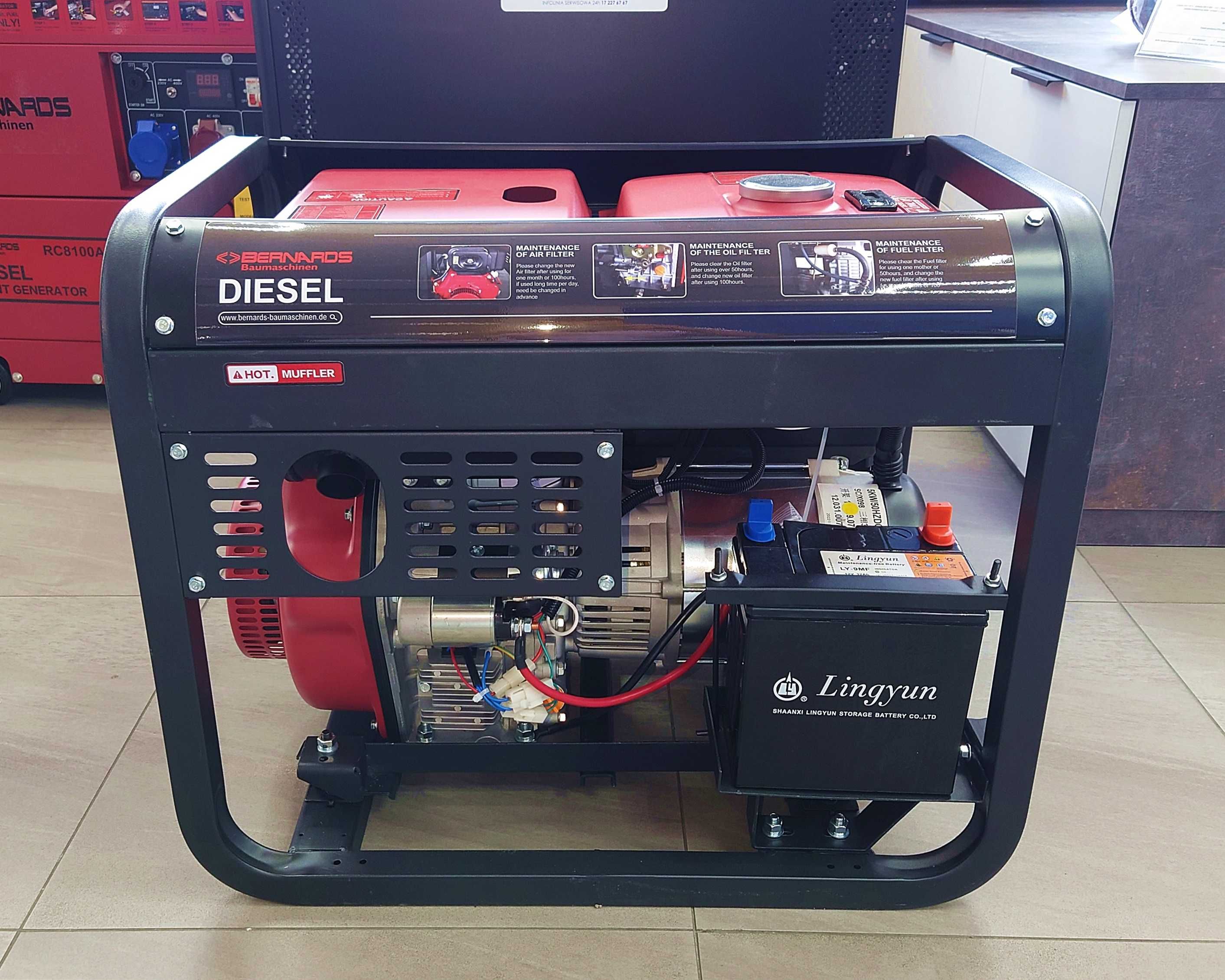 Agregat prądotwórczy BERNARDS RC67000XE3 AVR 5 kW 400V diesel
