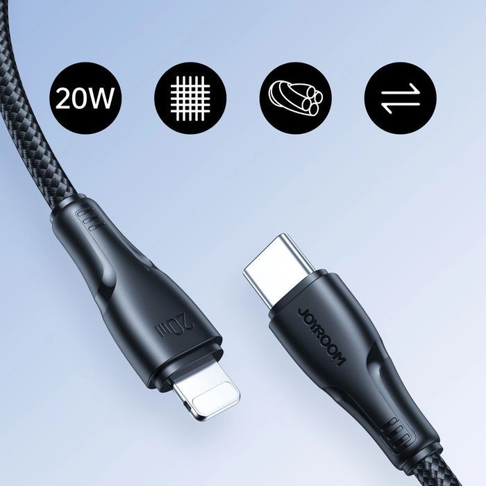 Joyroom kabel USB C - Lightning 20W Surpass Series 0,25m czarny