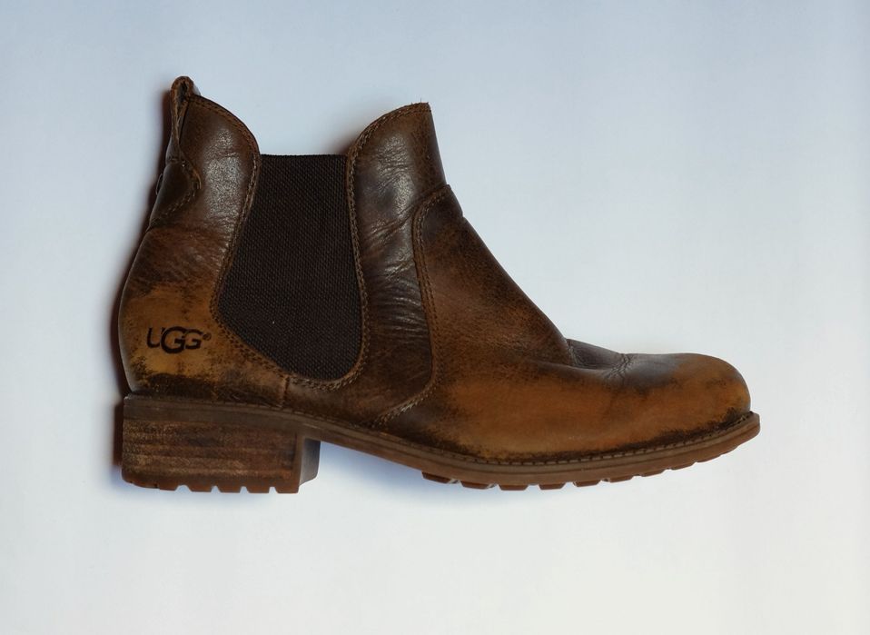 krótkie buty UGG sztyblety skóra naturalna brązowe rozmiar 38-39