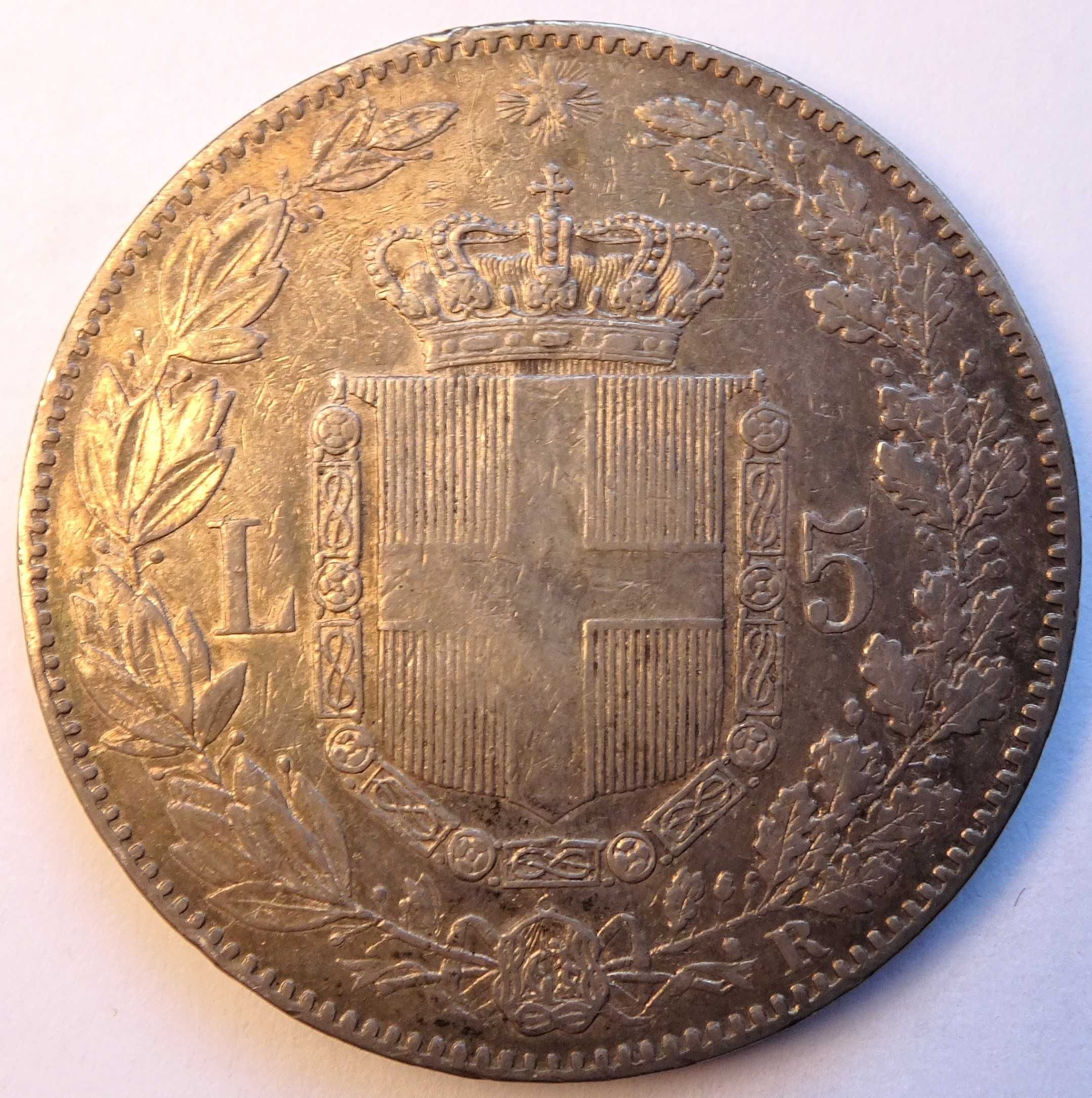 Włochy 5 lirów, 1879, srebro