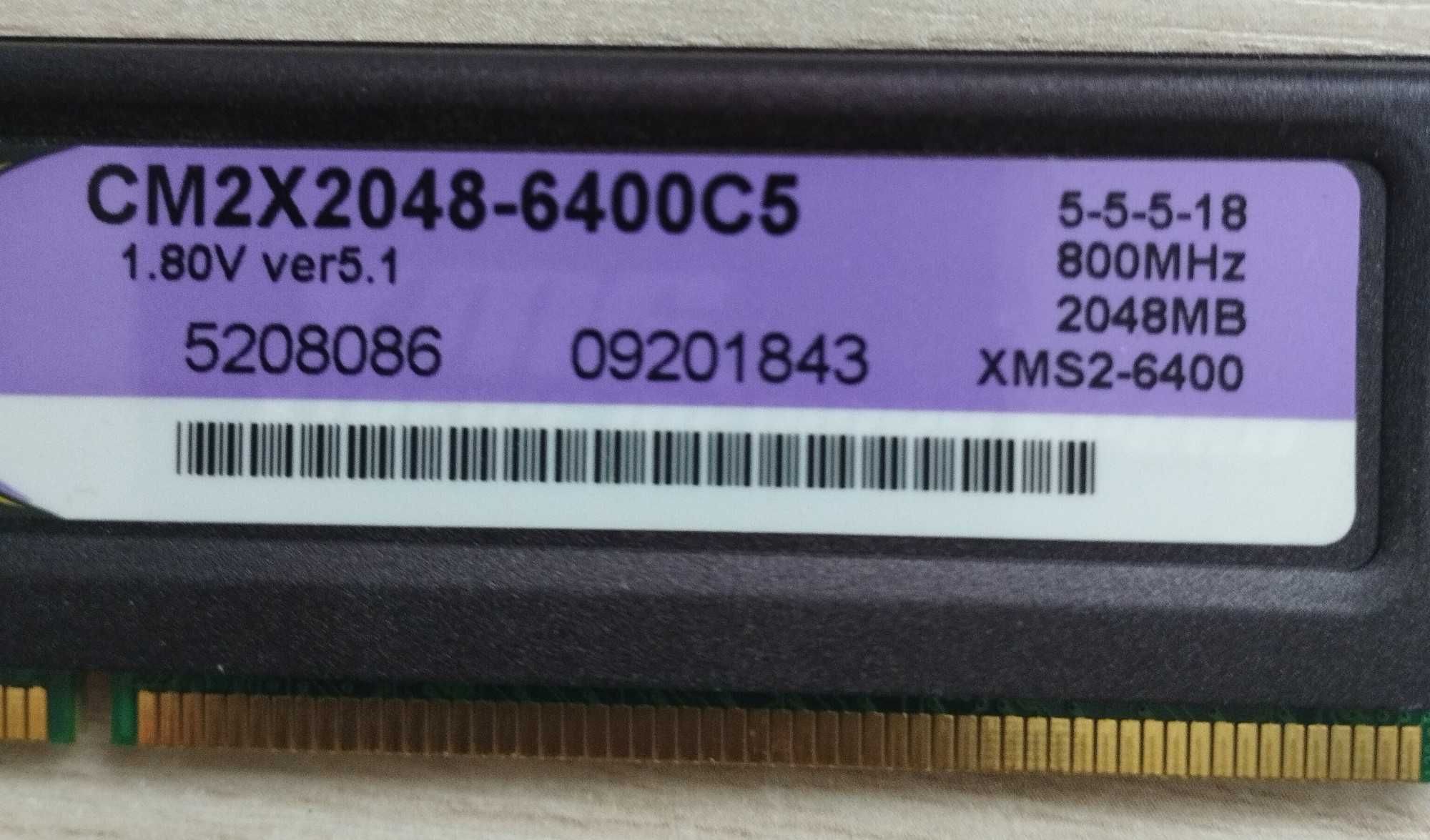 RAM DDR2 CORSAIR XMS2 6400C5 4GB 2 x 2GB 800MHz 5-5-5-18