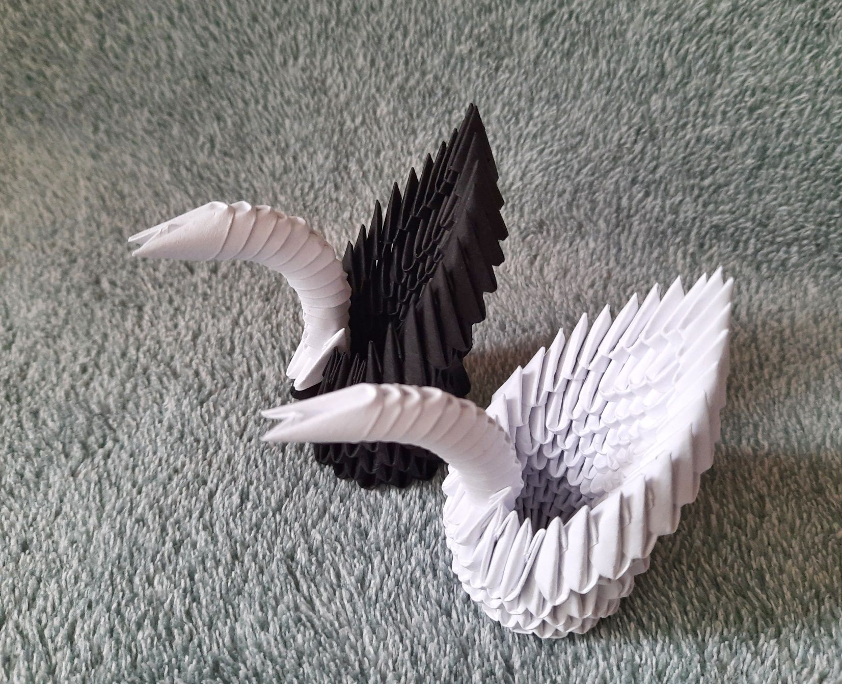 Wyprzedaż łabędzie origami 3D para młoda wesele 2szt dekoracja