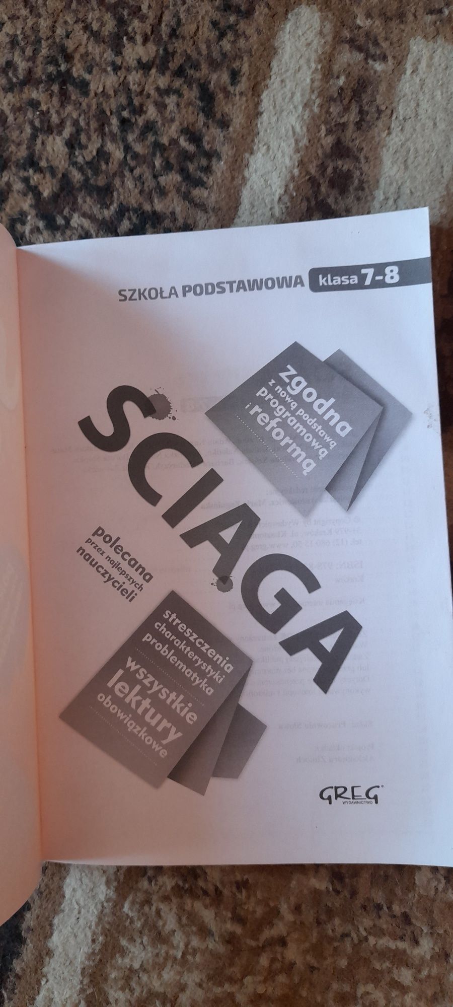 Ściąga Język Polski klasa 7-8 szkoła podstawowa - GREG