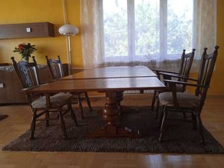 Stół dębowy i krzesła w stylu ludwikowskim