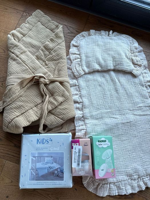 Rożek plus kołderka muślinowa wózek spacerówka gondola kokon huśtawka