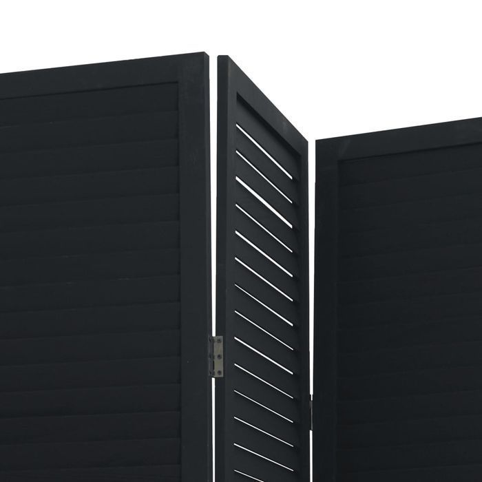 Vidaxl Parawan Pokojowy, 4-Panelowy, Czarny, Lite Drewno Paulowni