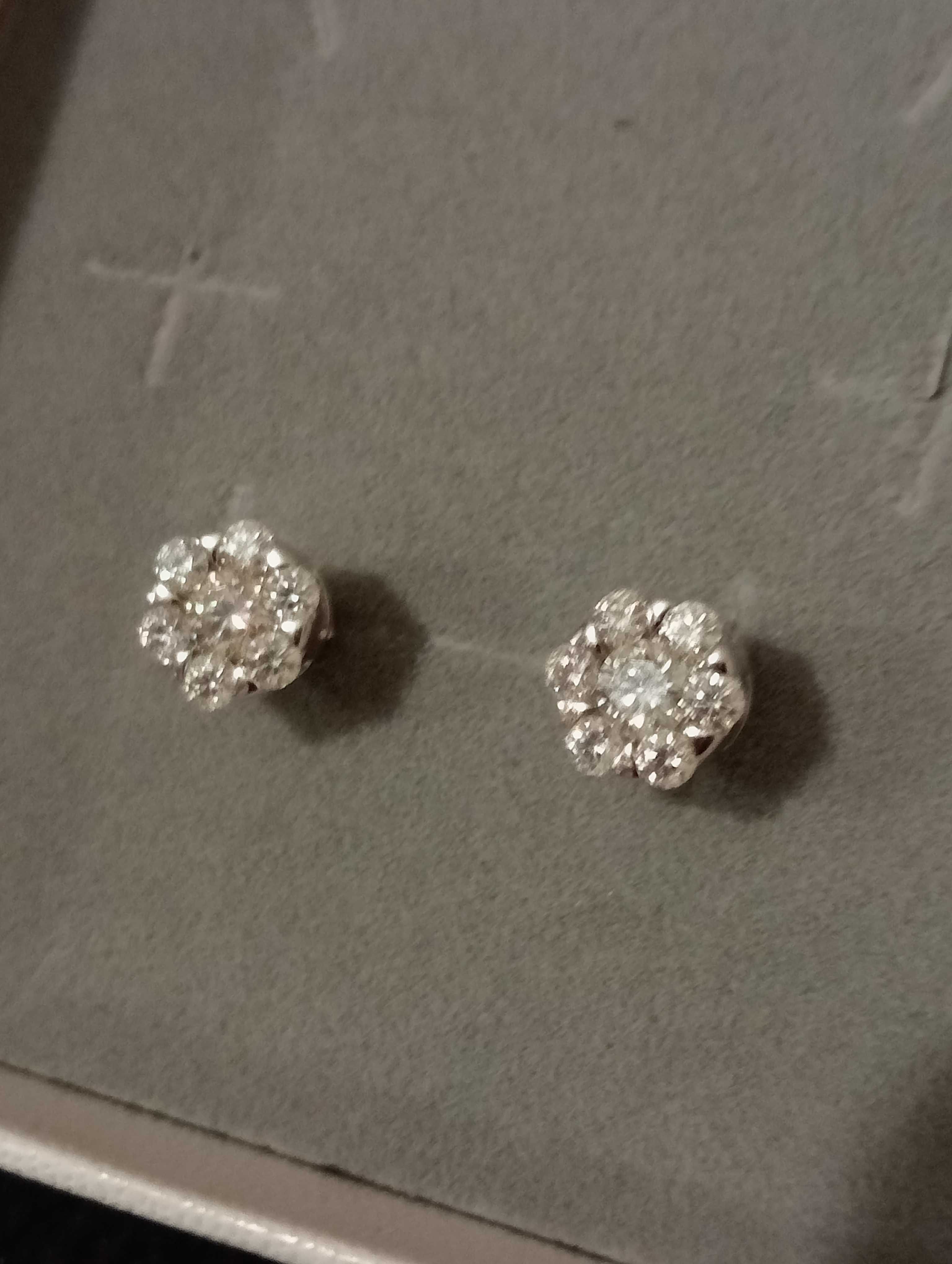 серьги пусеты бриллиантами муассанитами сербро 925gold Plated