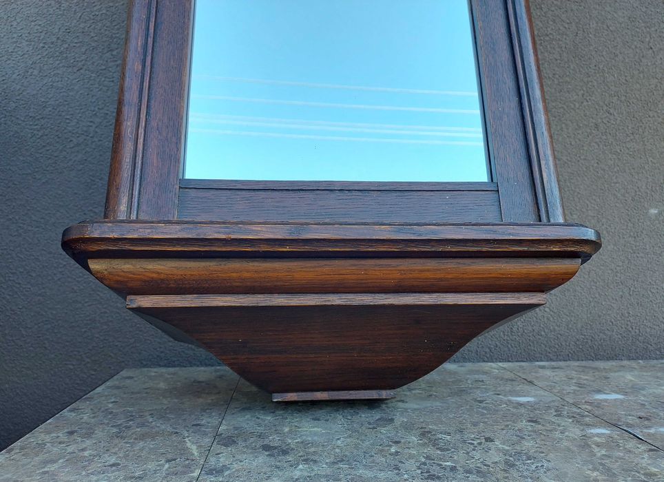 Szafka lustro ze skrzyni starego międzywojennego zegara 1925r E077