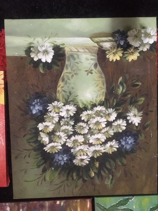 Quadros pintados a óleo pinturas Floridas ass.