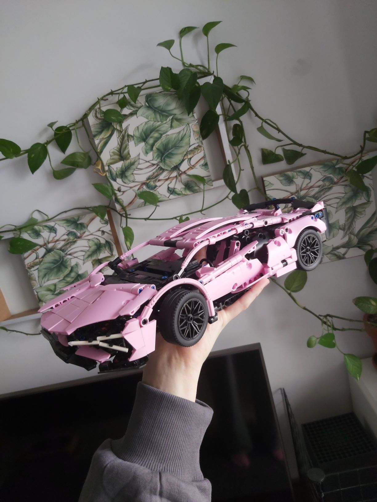 Auto różowe klocki technics lamborgini