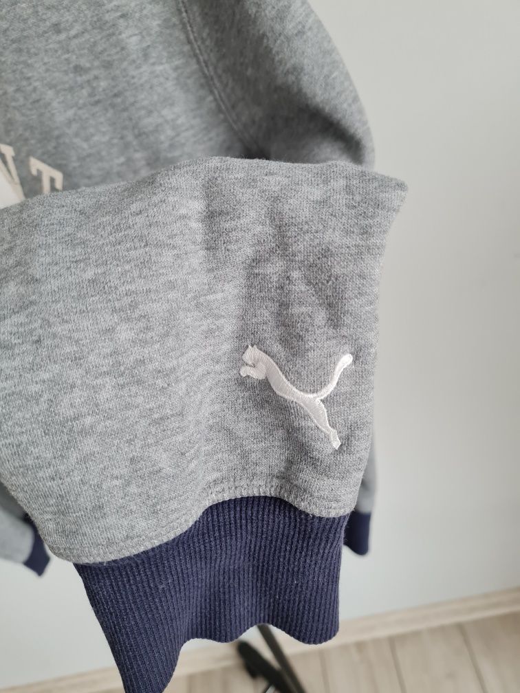 Szara oryginalna markowa bluza z kapturem kangurka PUMA S