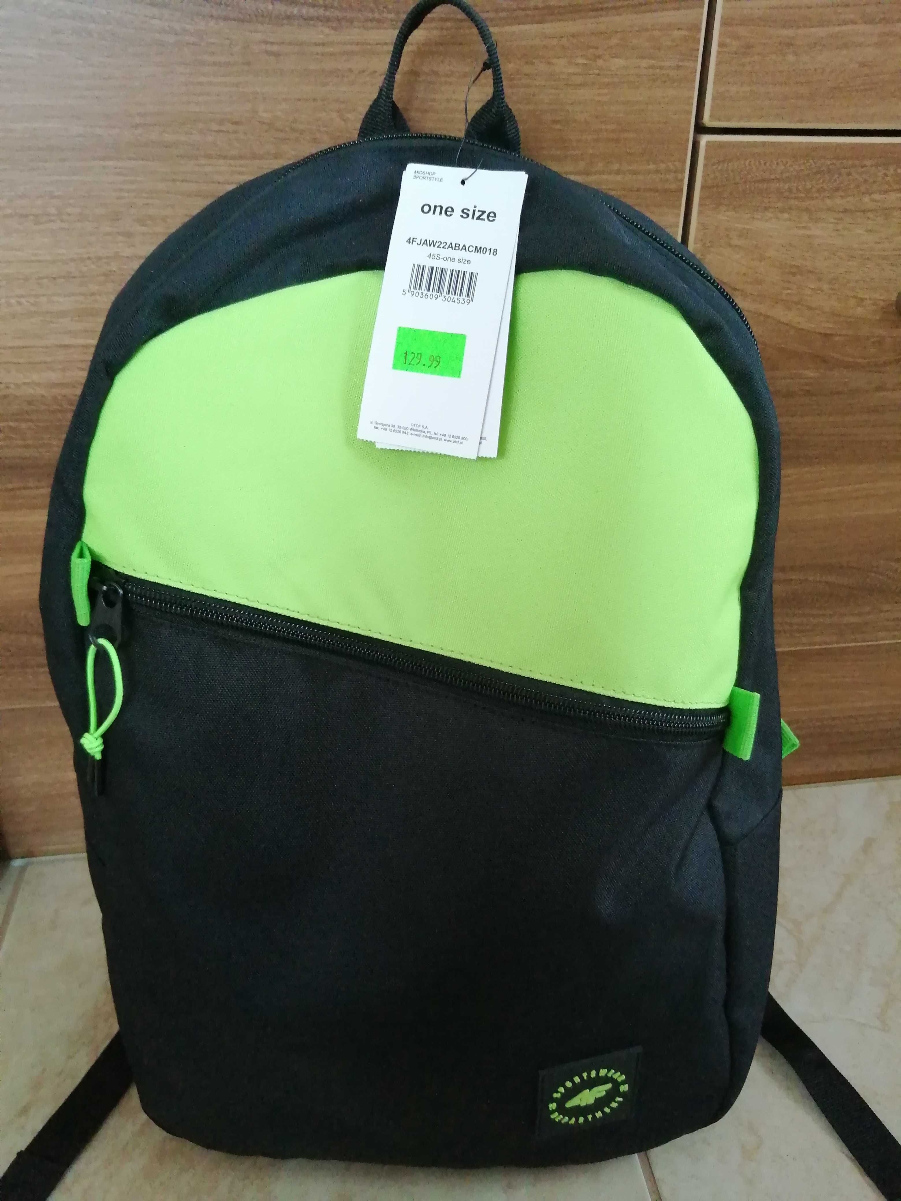 Nowy plecak 4f czarno zielony