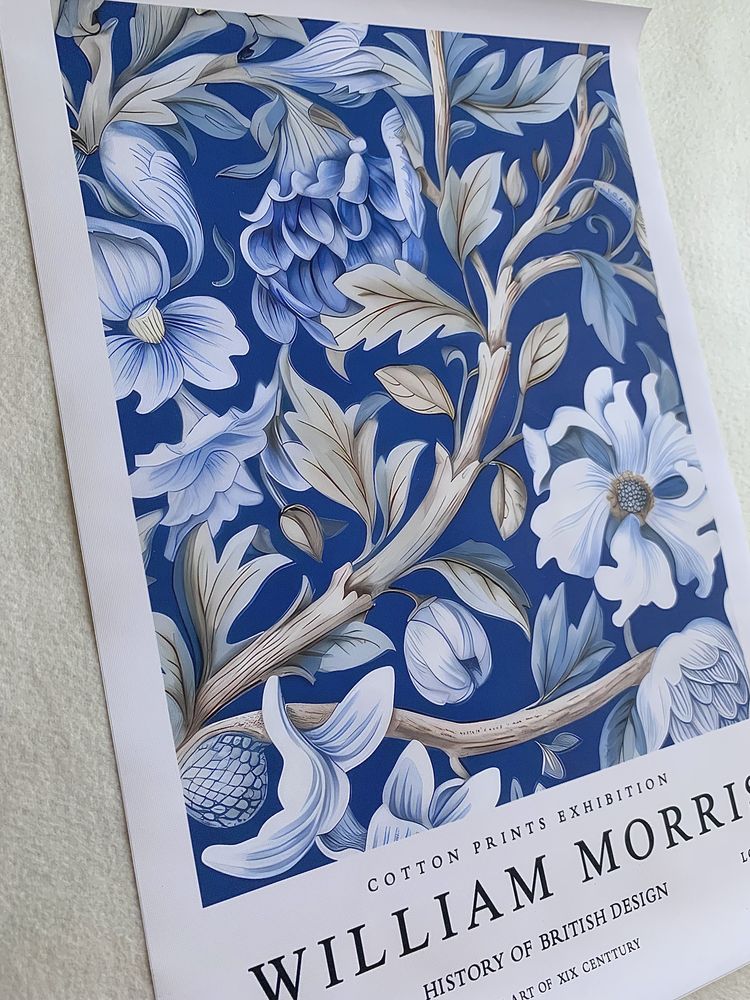Gobelin na płótnie/Obrazek/William Morris/Floral Blue