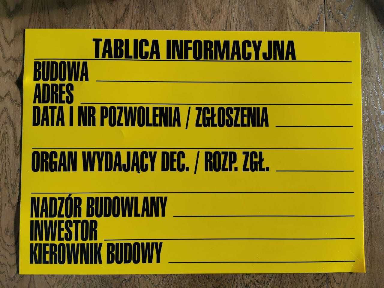 Tablica informacyjna budowy