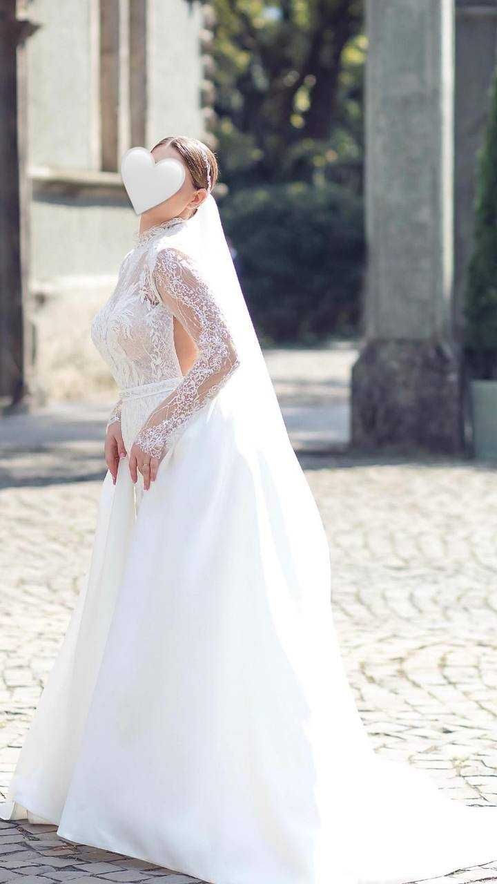 Весільна сукня русалка зі зйомною сукнею - шлейфом, Crystal Wedding