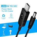 Кабель перехiдник для роутера від повербанка USB to DC 5V to 9V/12V