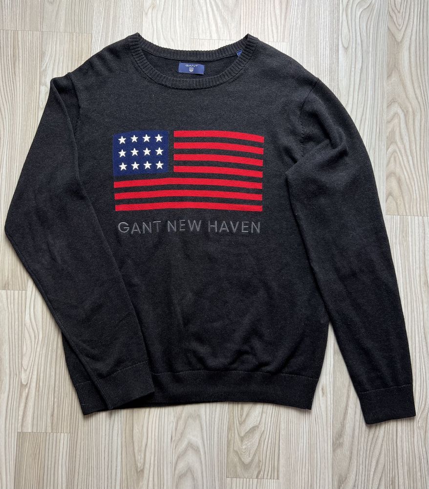 Sweter Gant z dużym logo Amerykańskiej flagi