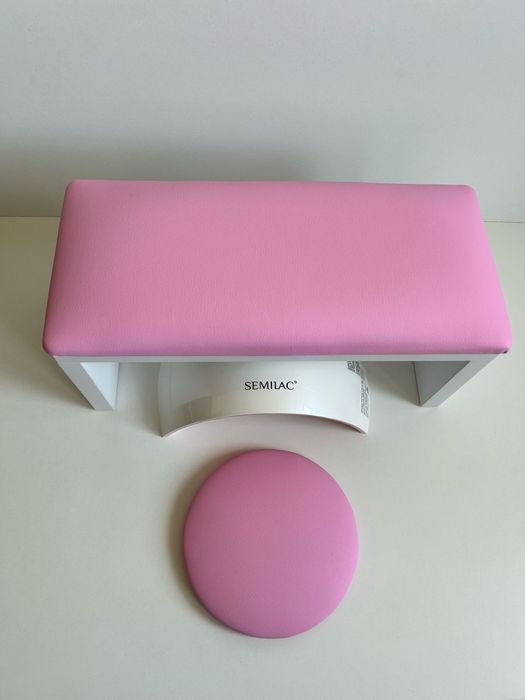 Podpórka do manicure paznokci pod dłoń. Komplet pudrowy róż gładki