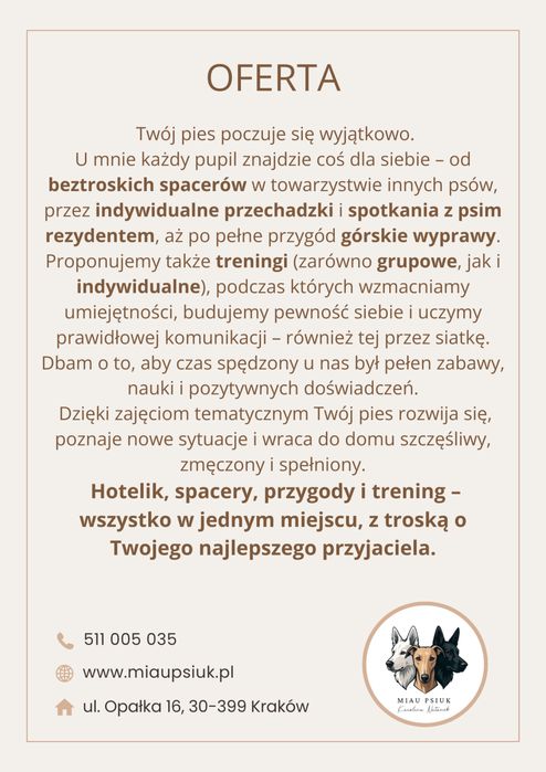 Behawiorysta Psy, Koty. Trener psów. Hotelik dla zwierząt